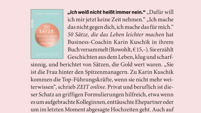 Vorschaubild von dem Artikel über Karin Kuschik aus der Zeitschrift Psychologie Heute